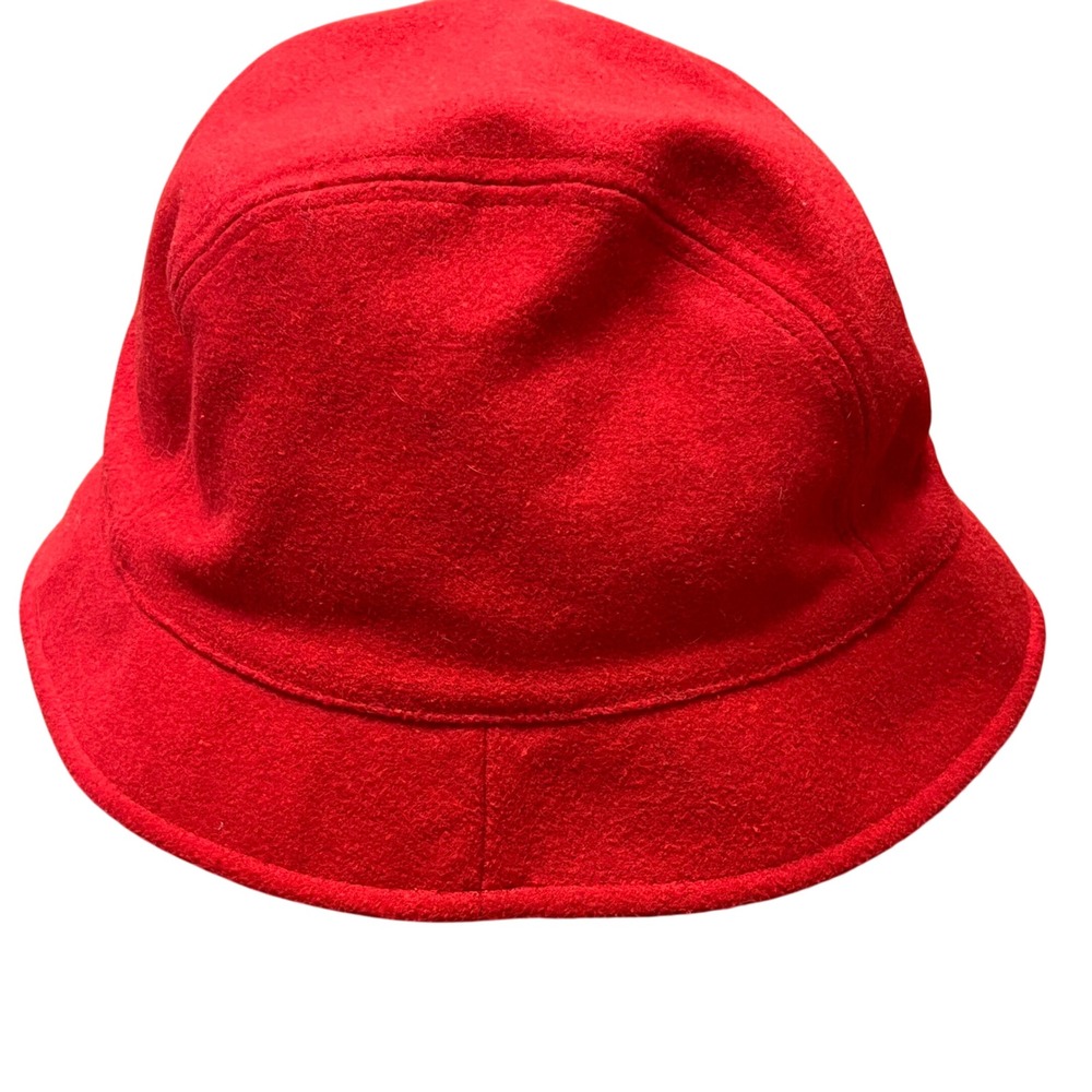 LANDS END Red Fleece Lined Bucket Hat Size L‎ XL